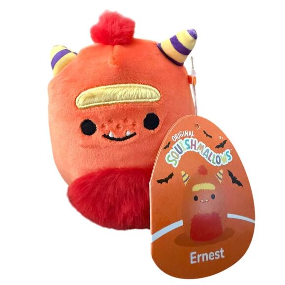 Squishmallows Ernest Orange Monster Plush 4.5” Halloween Edition – New - Picture 1 of 2